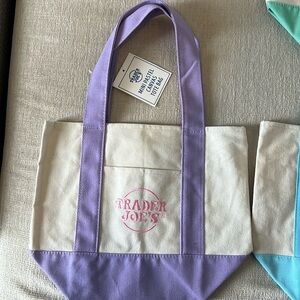 Trader Joe’s mini pastel canvas tote bag